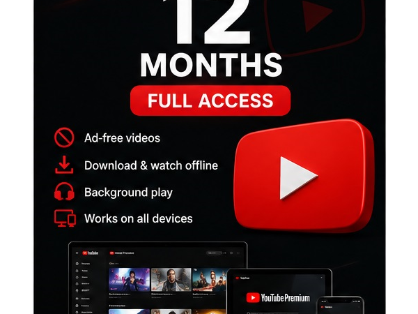 YouTube Premium на 12 месяцев, личный аккаунт