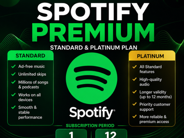 Spotify Premium 1–12 месяцев (Standard, Individual, Platinum)