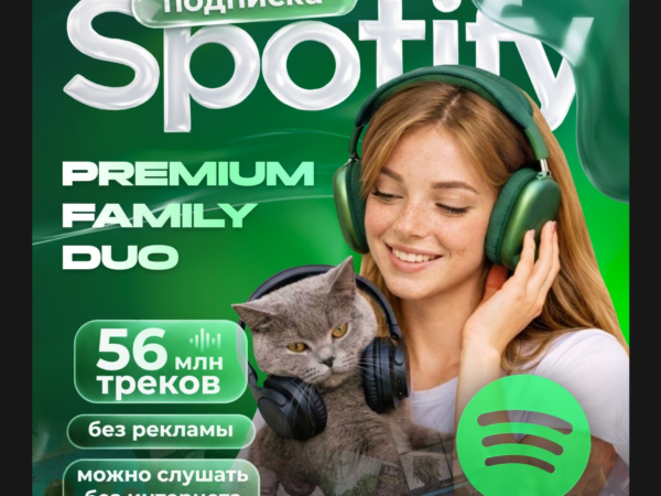 Подписка Spotify Premium и Duo на 1-12 месяцев